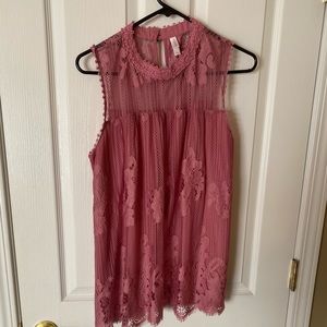 Pink lace blouse